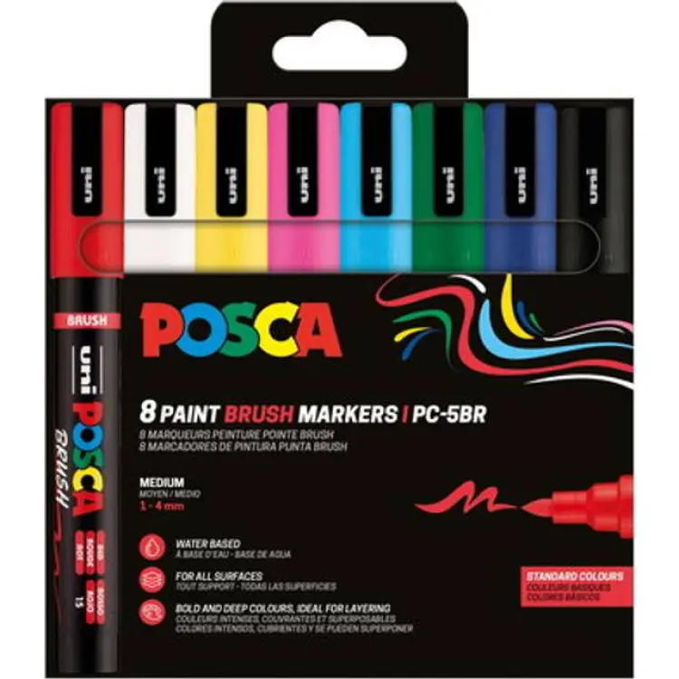 Posca PC-5BR Brush 8-pack penselspets