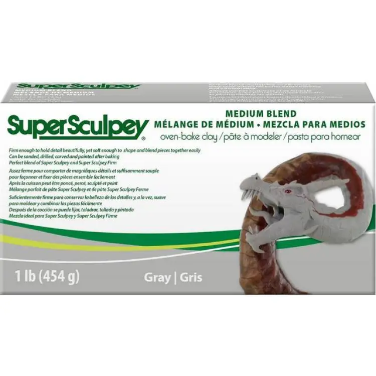 Super Sculpey Medium Blend 454 g grå