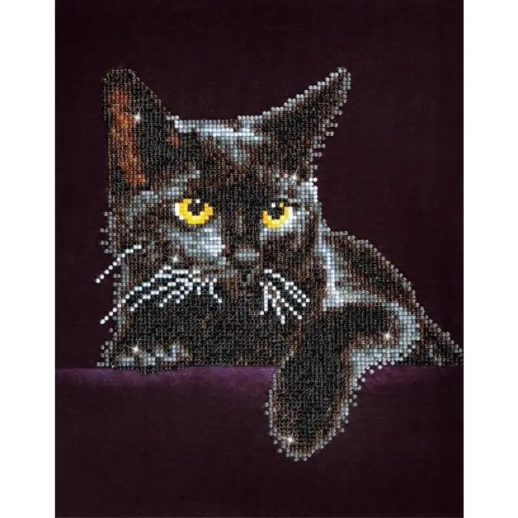 Diamond Dotz Midnight Cat Painting