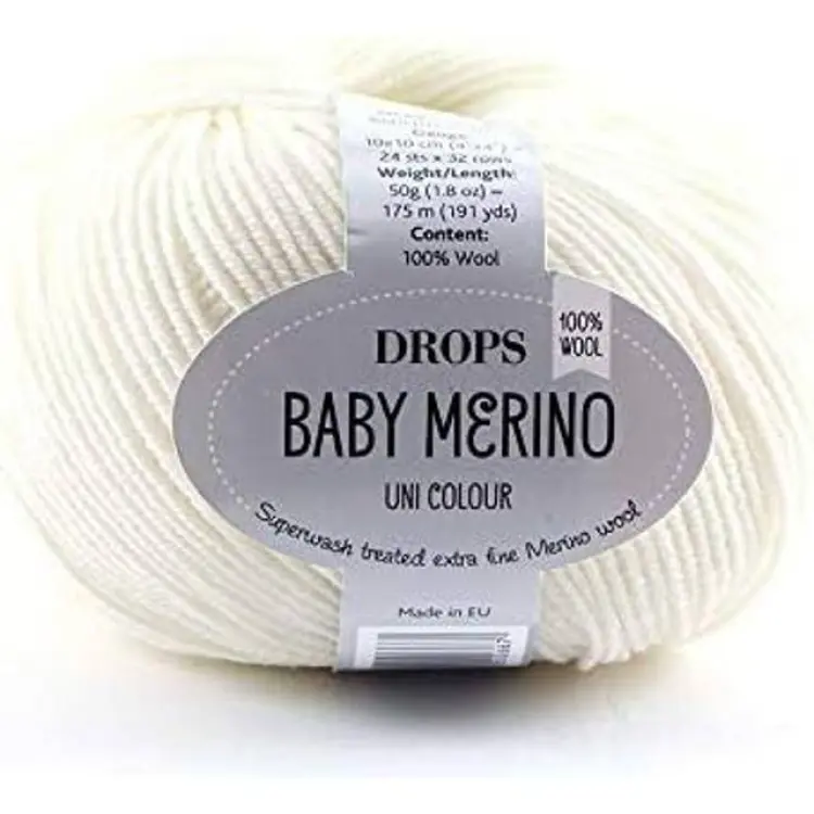 Drops Design Baby Merino Uni Color Off White 175m