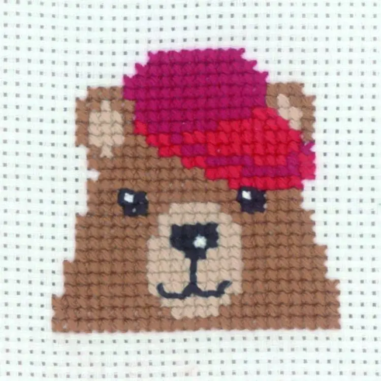 Permin Broderikit Björn 8x8cm