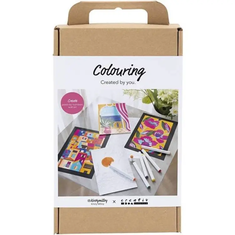 Creativ Company Måla efter siffror DIY Kit med tuschpennor