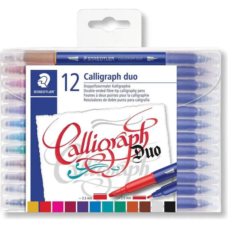 Staedtler 3005 kalligrafipennor dubbelspets 12 färger