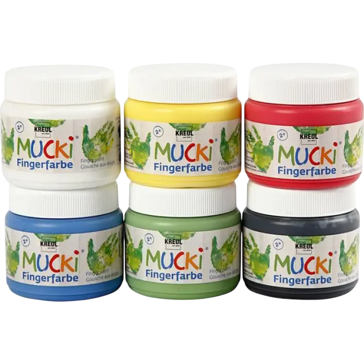 Kreul Mucki Finger Paint Asst Colors 6x150ml