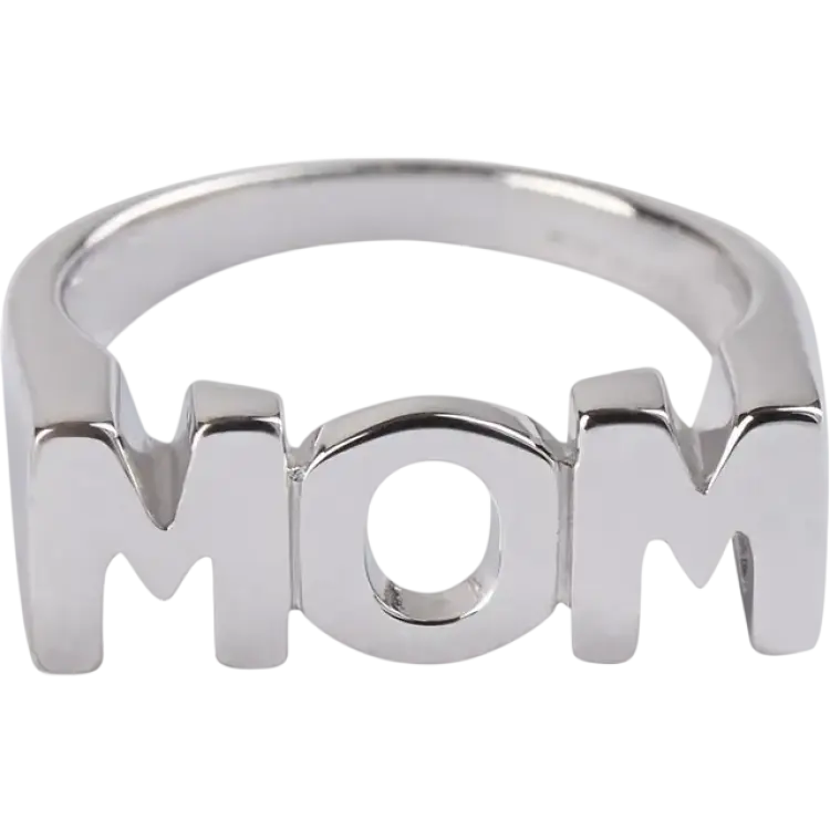 Maria Black Mom Ring - Silver