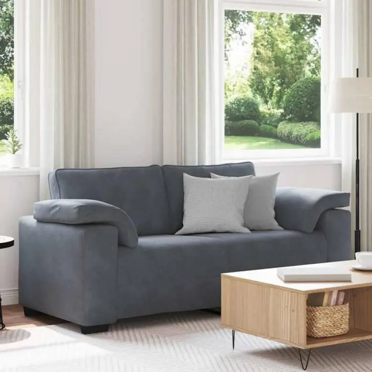 vidaXL Loveseat Mörkgrå 140 cm Sammet Soffa Soffa 2-sits