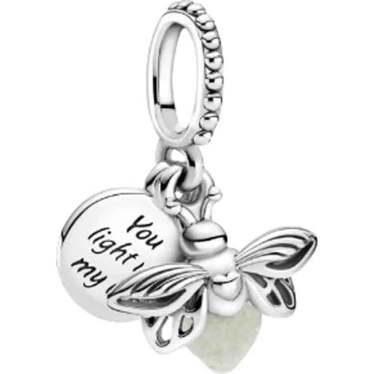 Pandora Glow in the Dark Firefly Dangle Charm - Silver/White