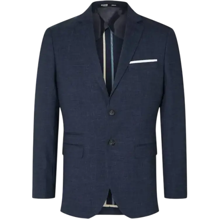Selected Linen Blend Jacket - Dark Navy