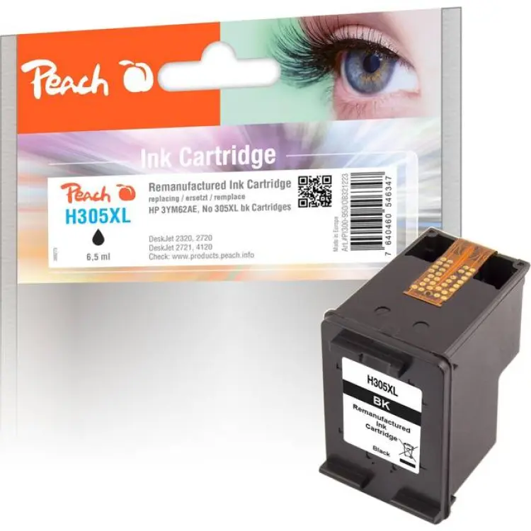 Peach 305XL svart bläckpatron för HP