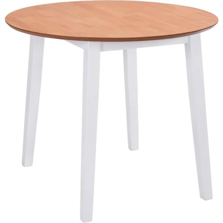 vidaXL MDF White/Natural Matbord 90cm