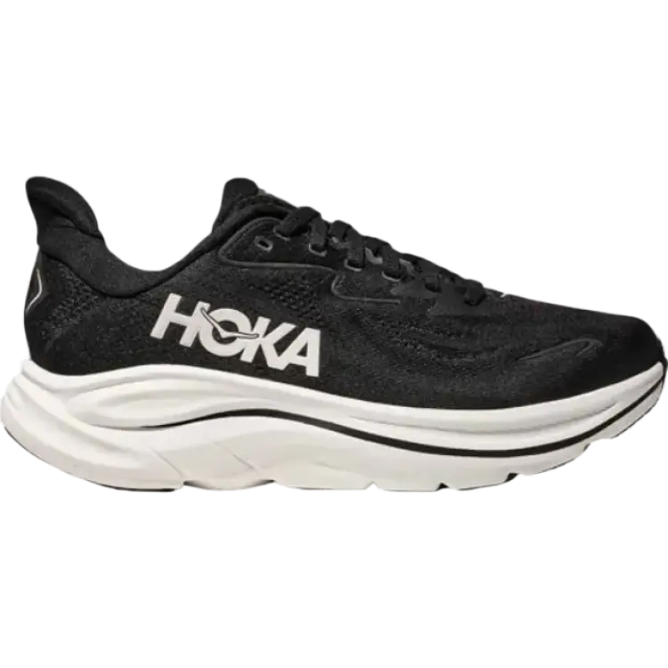Hoka Men's Clifton 10 Road Running Shoes in Black/White