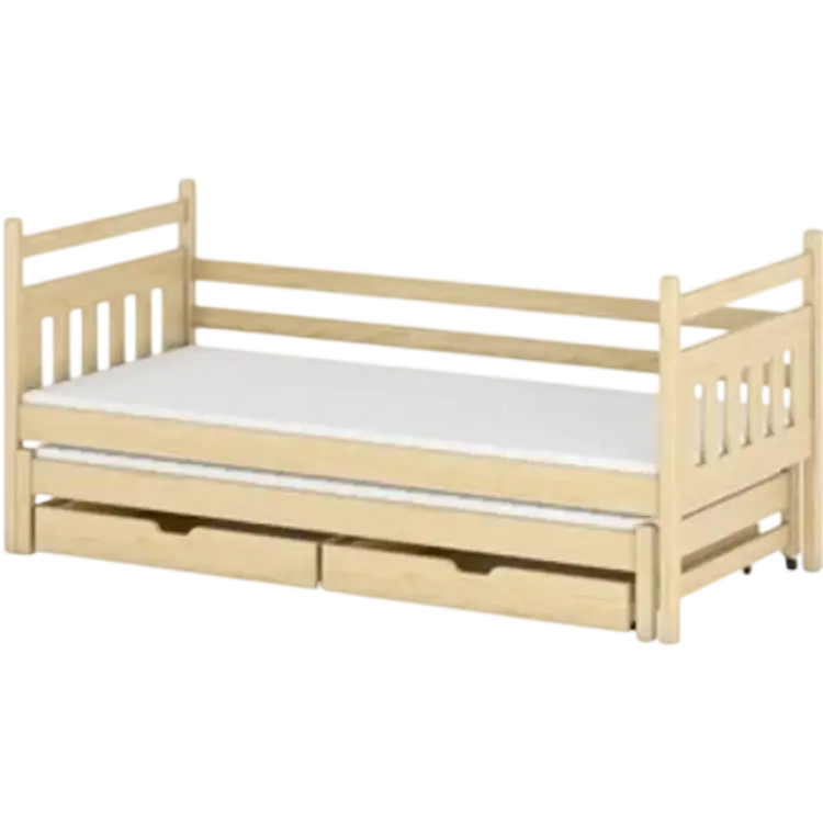Lano Daniel Enkelsäng Med Extrasäng Och Lådor 90x200 Cm Furu Sängpaket