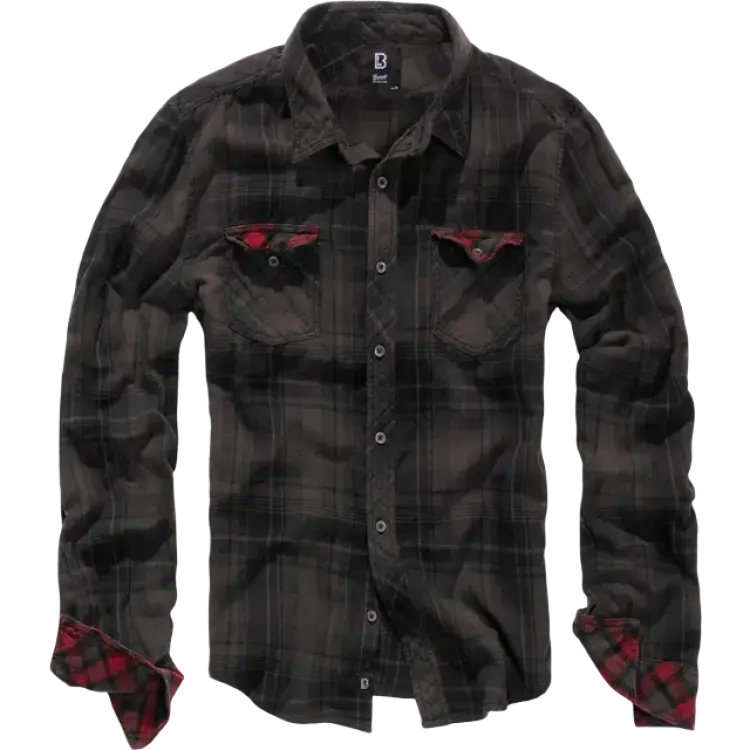 Brandit Skjorta Checkshirt Duncan Brun-Svart