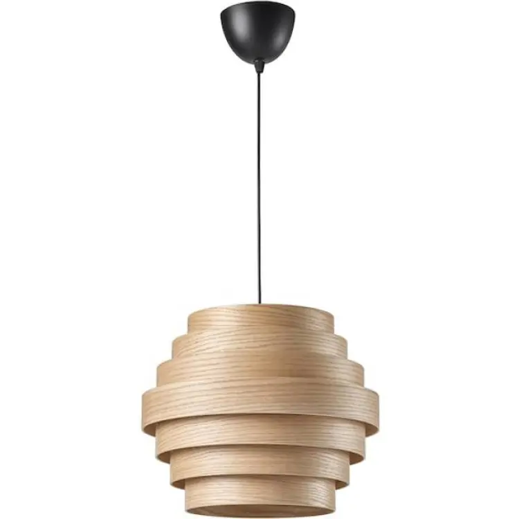 IKEA Dykarklocka Taklampa Vitlaserad Ekfaner Svart 40 cm Pendellampa ∅ 40cm