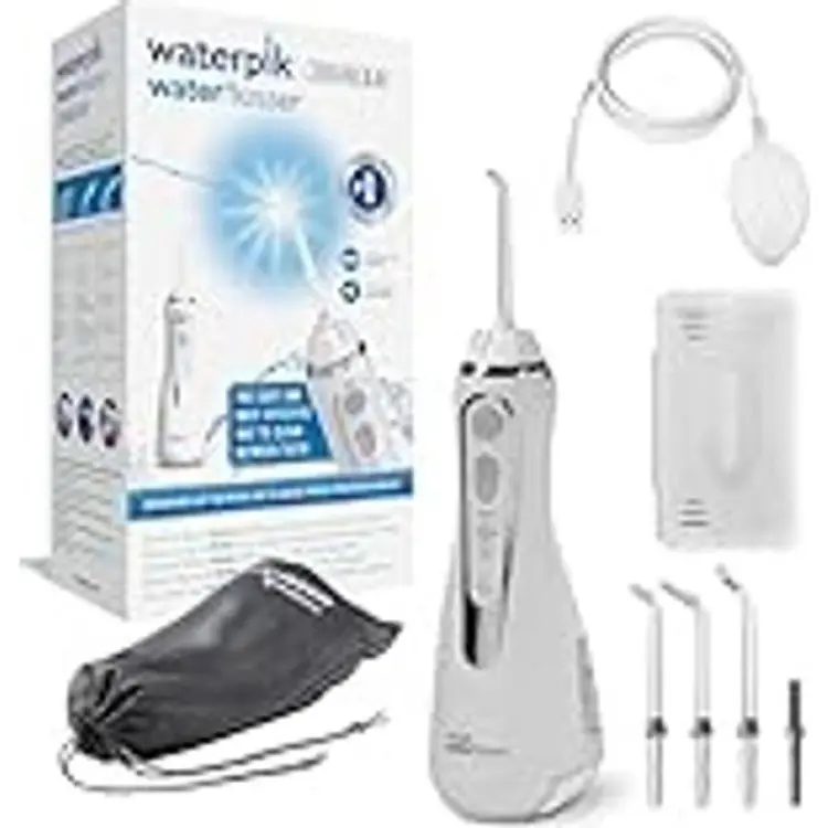 Waterpik Cordless Advanced Flosser, Sladdlös Mundusch Med Tre Inställningar För Vattentryck, Avlägsnar Plack, Perfekt För Resan Eller Mindre Badrum, USB-laddare, Vit WP-580EU