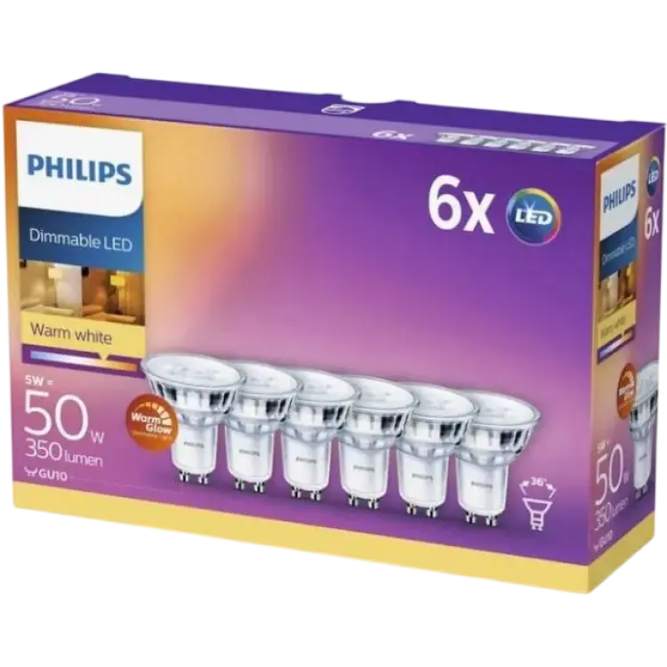 Philips Spot LED Lamps 5W GU10 6-pack