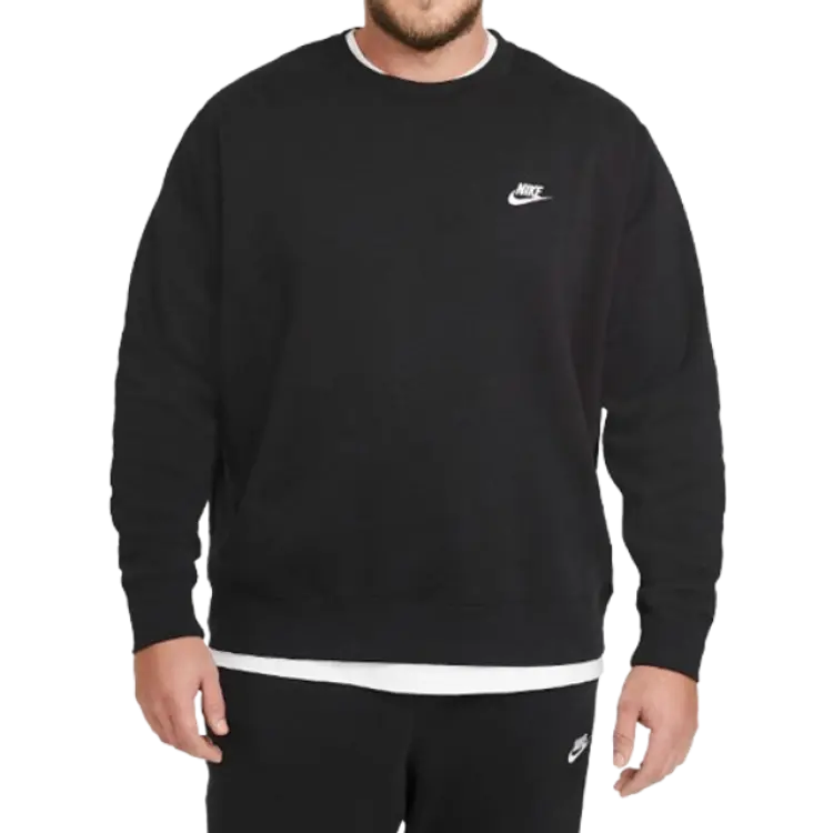 Nike Men's Sportswear Club Fleece Crew - Black/White