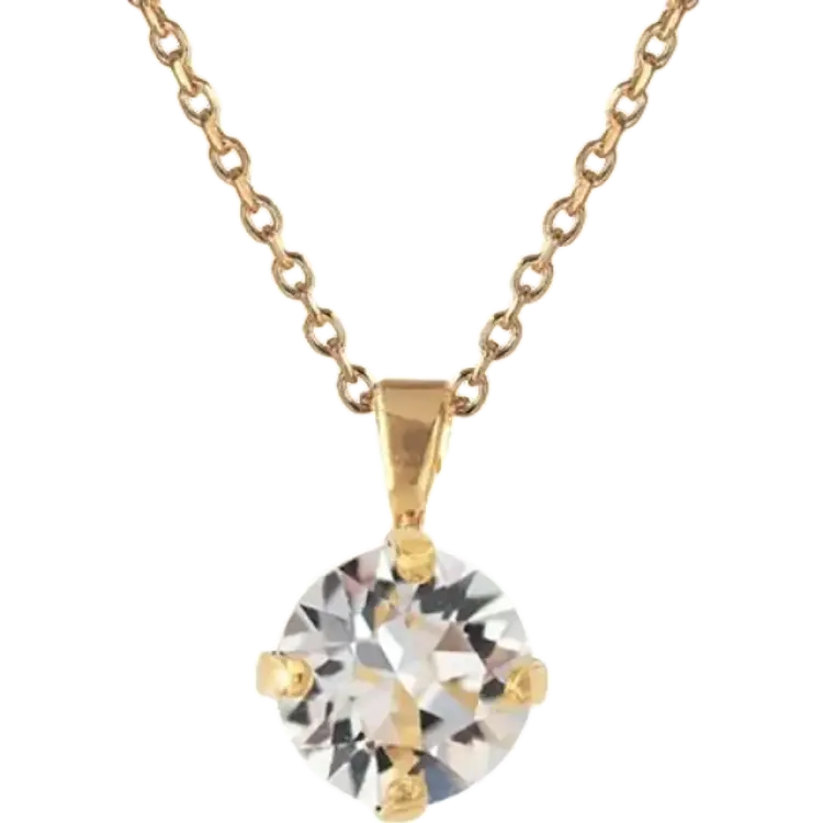 Caroline Svedbom Classic Petite Necklace - Gold/Transparent