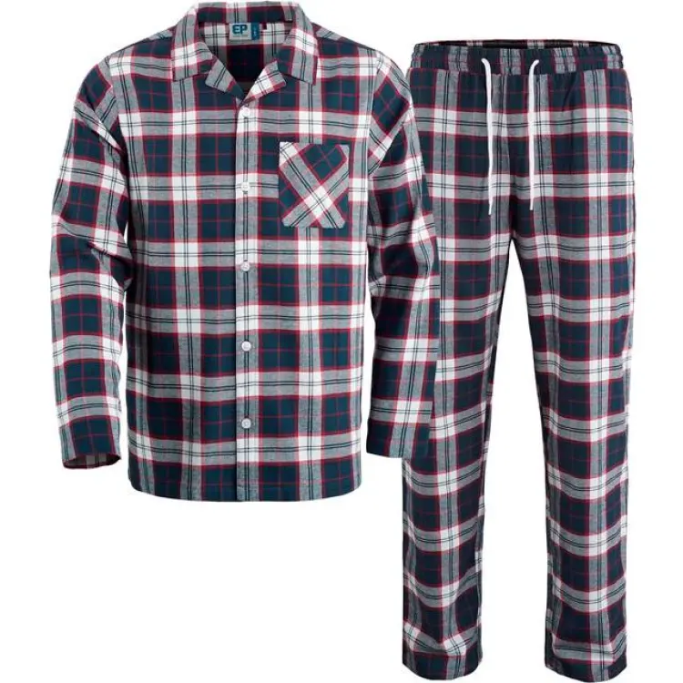 EP Collection Flanellpyjamas Herr Marinblå