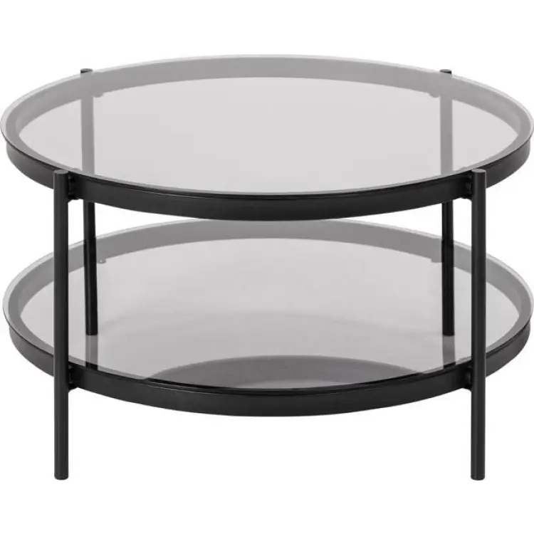 Act Nordic Bayonne runt soffbord Ø75 cm glas med hylla