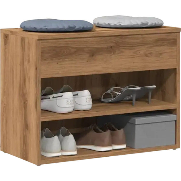 vidaXL Skobänk Artisan Ek 60 x 30 x 45 cm Skoställ