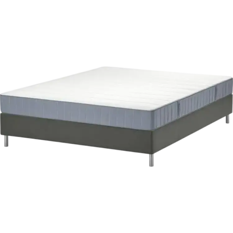 IKEA Vesteröy Fast Ljusblå Mörkgrå 160x200 cm Kontinentalsäng