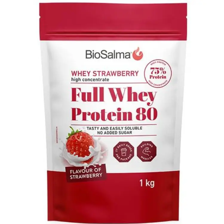 BioSalma Full Whey Protein 80 Jordgubb 1 kg