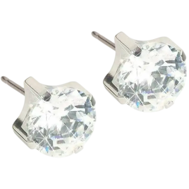 Blomdahl Skin Friendly Earrings 5mm - Silver/White