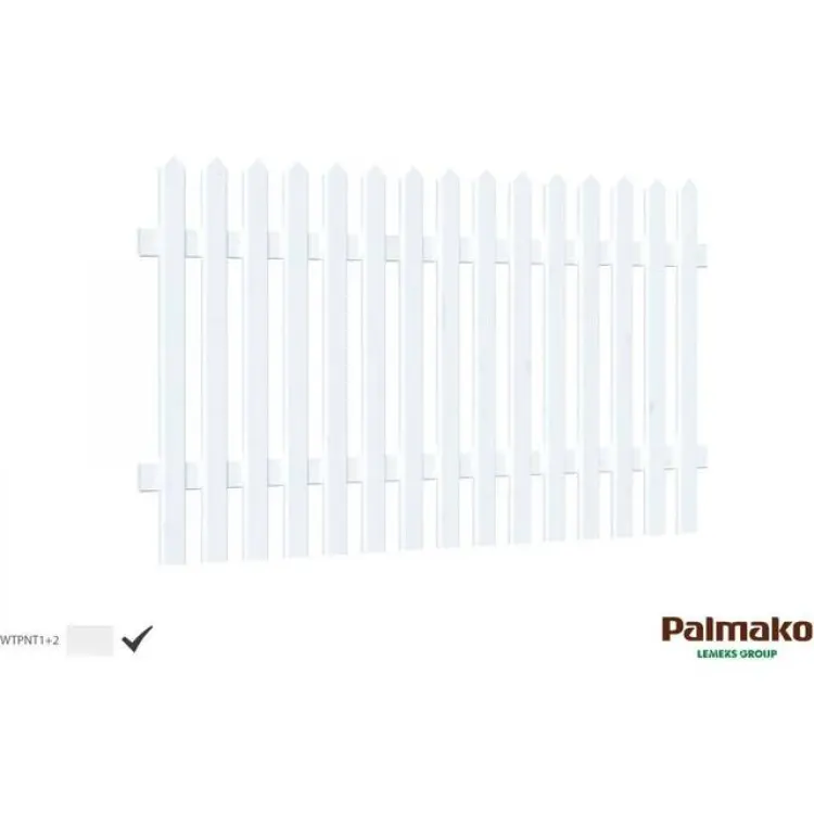 Palmako Lovisa 10 vitmålat staket 180x100 cm