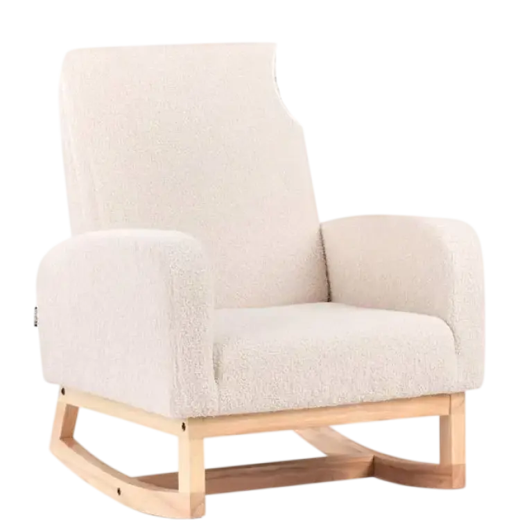 Beliani Gungfåtölj Norby Beige Ljust Trä