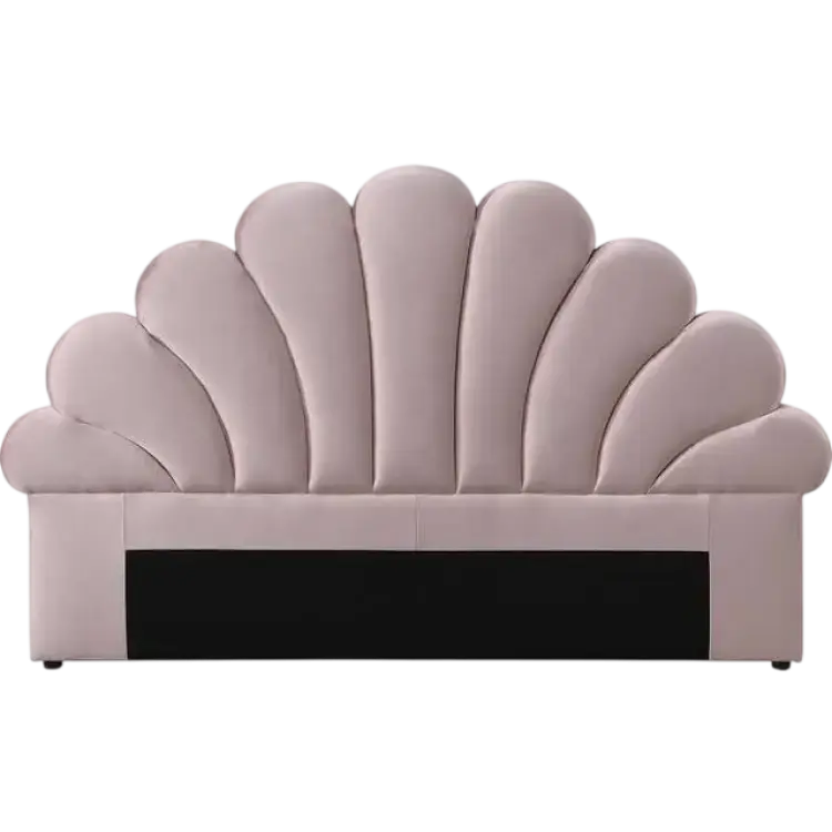 Vente-unique Snäckformat 160 cm Sammet Rosa Sänggavel
