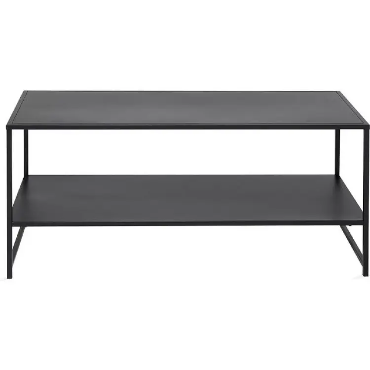 Venture Design Staal svart soffbord 102 cm med hylla