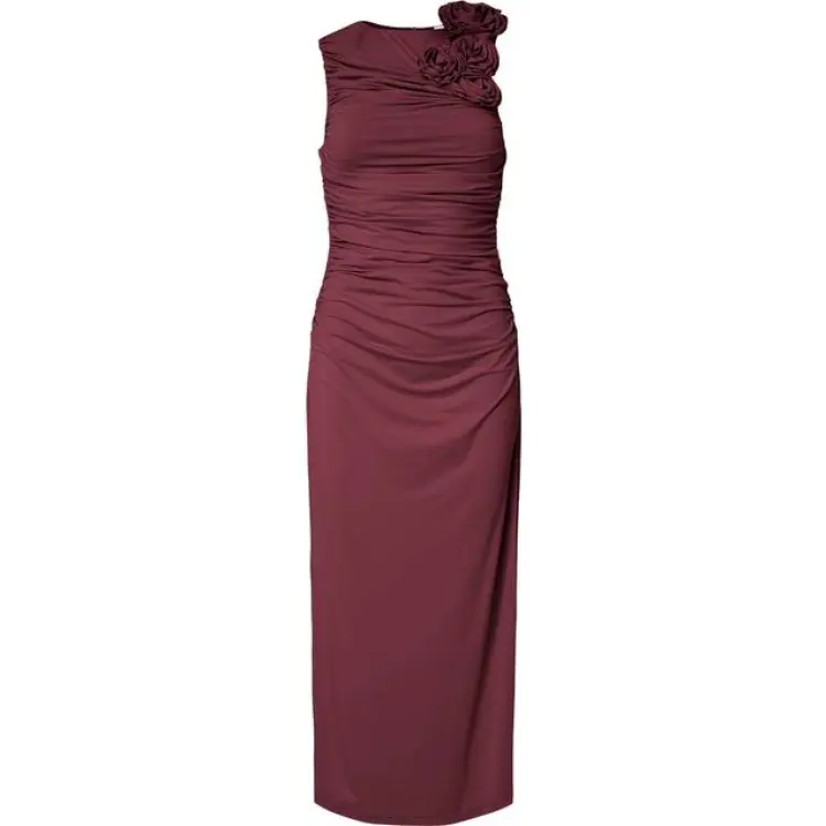 Y.A.S Dona SL Long Dress - Burgundy