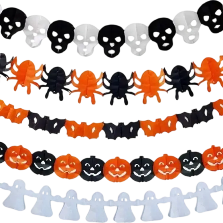 Otego Halloween Dekorationer Girlang Pumpa Spöken 3m MultiColor Nr 02