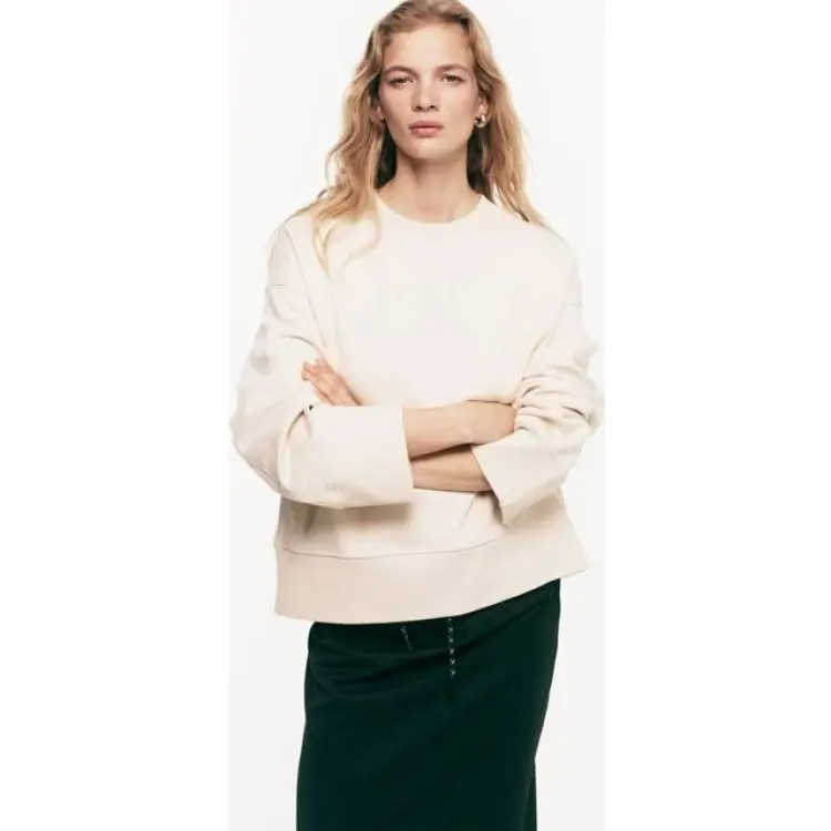 H&M Oversized Sweatshirt Bomull - Ljusbeige