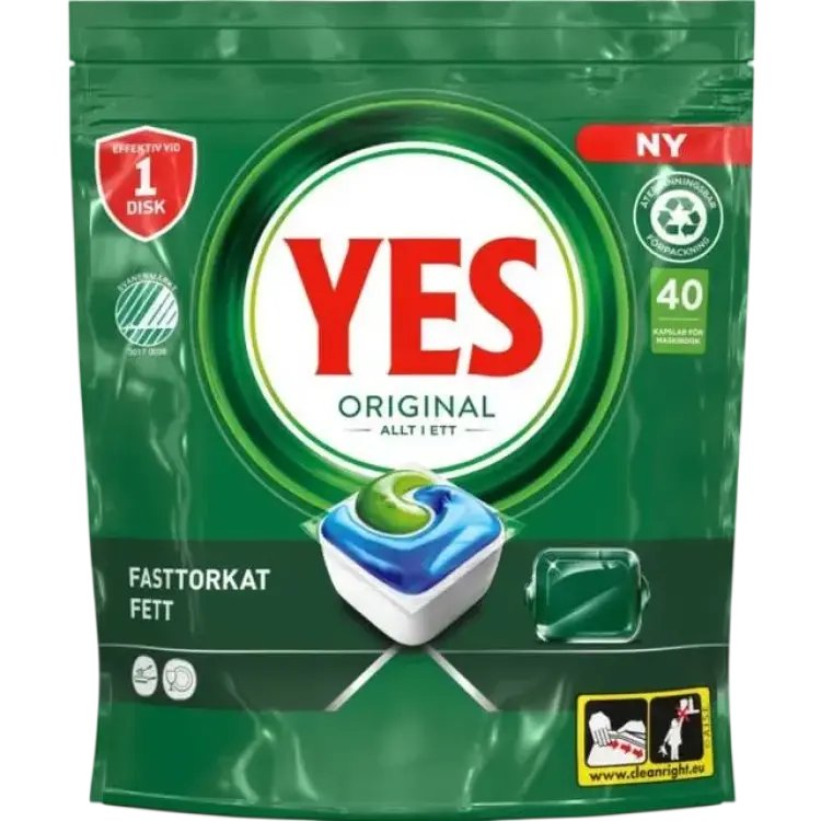 Yes Original All in One Dishwasher Tablets 40pcs