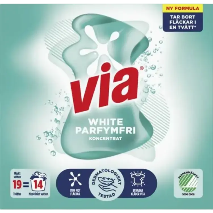 Via Tvättmedel White Sensitive 760 g