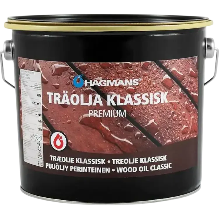 Hagmans Träolja Klassisk Premium Träolja Klar 3L