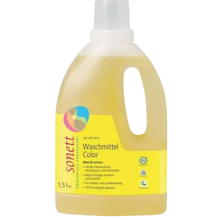 Sonett Miljövänligt Flytande Kulörtvättmedel Mynta Citron 1.5L